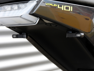 LED Blinker mini Alu gefräst bei Kennzeichenhalter seitlich Vitpilen für Modell 401