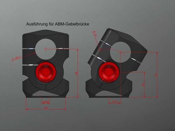 ABM Vario-Riser für ABM Superbike-Gabelbrücken